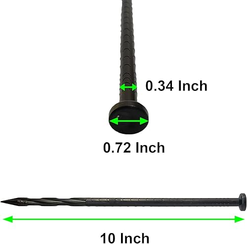 Miniatura 2 de Estacas de anclaje en espiral para paisaje, 10 en 25 piezas, de plástico, para césped artificial, adoquín, barrera de malezas, carpintería, tienda