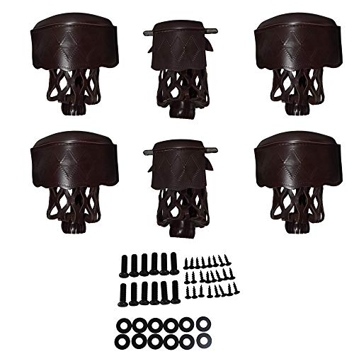 East Eagle PU Leather Pool Table Billiard Table Pockets Diamond Pattern Shield Set Included Screws (Dark Coffee)