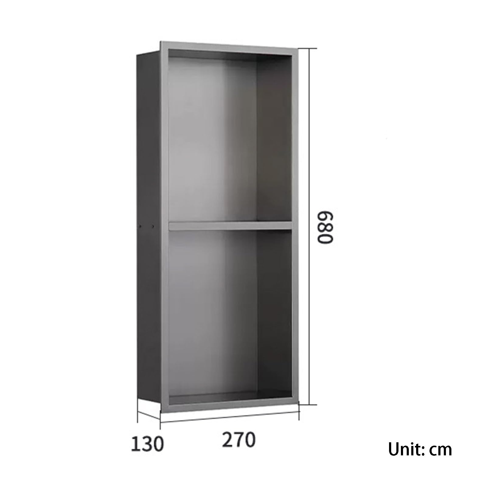Stauraum im Badezimmer, Edelstahl-Duschnische, Wand-Organizer, Regal, Badezimmer, Küche, mehrere Größen(68x27x23cm)