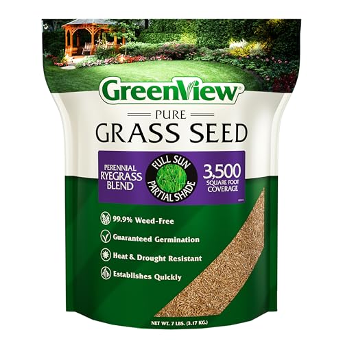 GreenView Pure Grass Seed Perennial Ryegrass Blend, 7 lb. Bag – Covers up to 3,500 sq. ft.