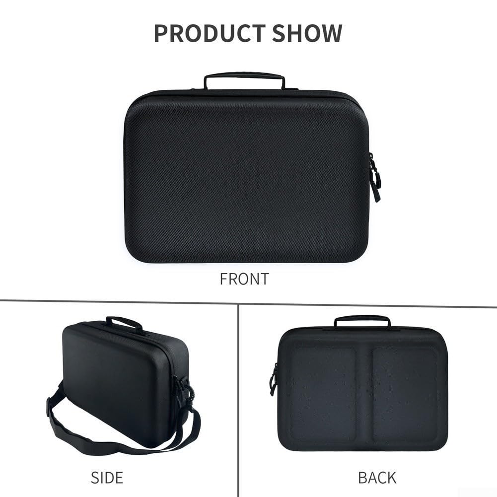 Custodia rigida portatile per Switch 2, scomparti per presa di ricarica giochi, spaziosa borsa da viaggio con manico e cinghia, nero