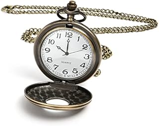 Vicloon Modern Pocket Watch, Quartz Pocket Watch with Chain, Vintage Quartz Pocket Watch Roman Numerals Stylish Pocket Watch for Birthday Anniversary Day Christmas Fathers Day