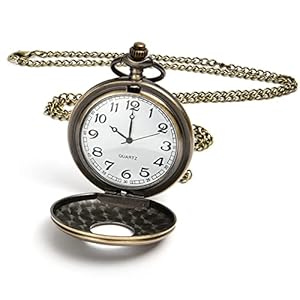 Vicloon Vintage Taschenuhr – Retro Quarz Mit Kette für Herren, Männer, Frauen, Vater, Opa – Geburtstag Und Jahrestag Geschenk