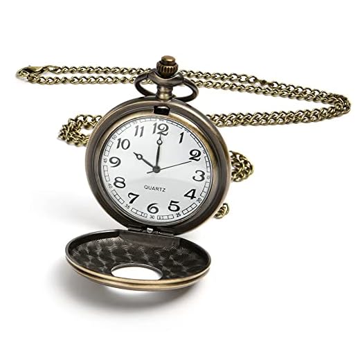 Vicloon Orologio da Taschino Vintage con Numeri Romani, al Quarzo, con Catena, Collana, per Uomo e Donna