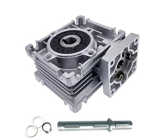 Gearbox Transmission Ingreat NMRV030 Turbo-Worm Gearbox Worm Gear Reducer Speed Reducer 14mm Output Nema 23 57mm Stepper Motor Motor Gearbox Main and Auxiliary Shaft GearboxSingle Output Shaft,80 to