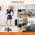 Sweetcrispy Mini Stair Steppers with Resistance Bands for Exercise at Home, Portable Exercise Twist Stepper Machine for Full Body Workout, 300LBS Capacity - Image 2