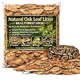 MAQIHAN Dry Oak Leaf Litter for Reptiles – 5 oz Whole Natural Oak Leaves...