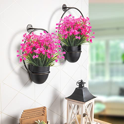Grunyia 8 Bundles Artificial Daffodil Outdoors Flowers (Pink-Daffodil) #TOP2