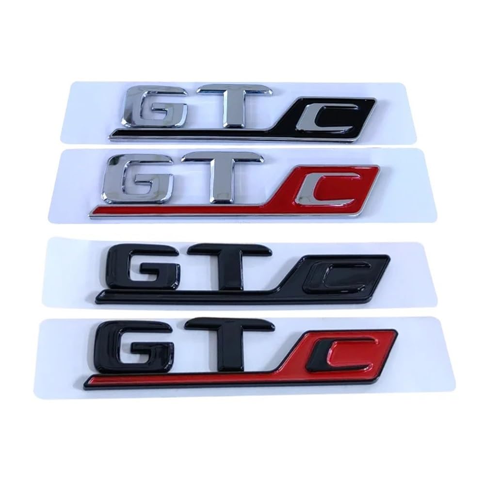 Emblema 3D ABS GT para maletero con acabado negro y rojo de alta durabilidad para coche