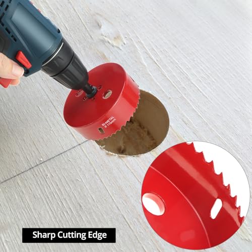 Miniatura 5 de Qwork Sierra Corona 110mm, M42 Hss Sierra De Agujero Bimetálico, Con Vástago Hexagonal Y Broca Para Aluminio, Hierro Y Madera