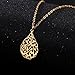 EUEAVAN Islamic Ayatul Kursi Necklace for Women Allah teardrop Necklace Quran Protection Arabic Calligraphy Script Islam Eid Ramadan Gift Muslim Religious Jewelry