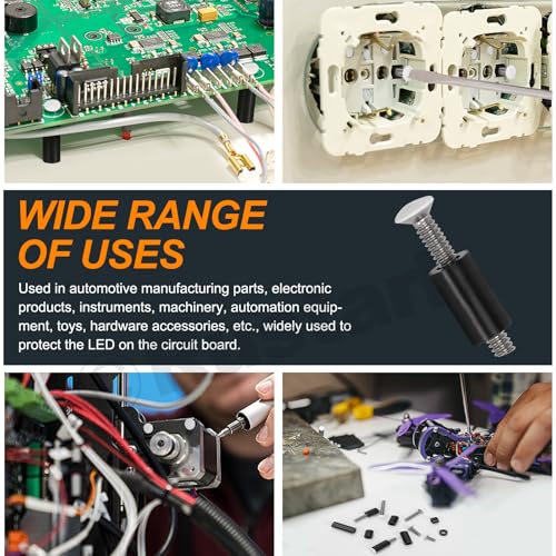 Rustark Wall Plate Screws Electrical Outlet Screws Spacers Assortment Kit (Schlitz- Geräteschrauben, M3.2x10mm 15mm 20mm 25mm)