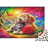 🌸Buon regalo: il Puppy kitten rose puzzle finito misura 38x26cm/1000pcs una volta completato. I migliori regali per ragazzi e ragazze dai 14 anni in su per compleanni o festività (Natale, Halloween, Ringraziamento, ecc.)