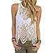 Kwok Blouse,Women's Lace Crochet Vest Tank Top Casual Sleeveless Blouse(S)
