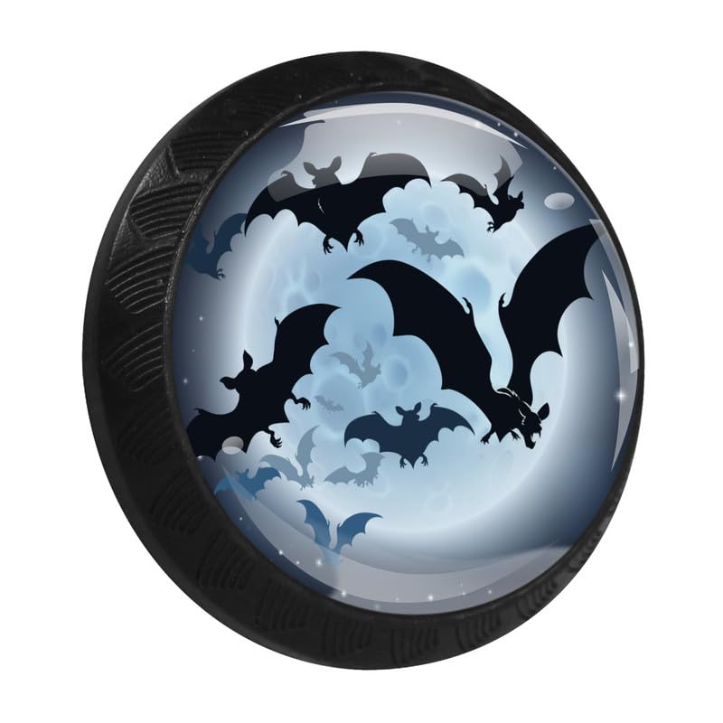 LORVIES 4 Pack 1.37" Halloween Decorative Cabinet Knobs, Elegant ABS Glass Round Design for Kitchen Decor | Suitable for Dressers, Drawers, and More (