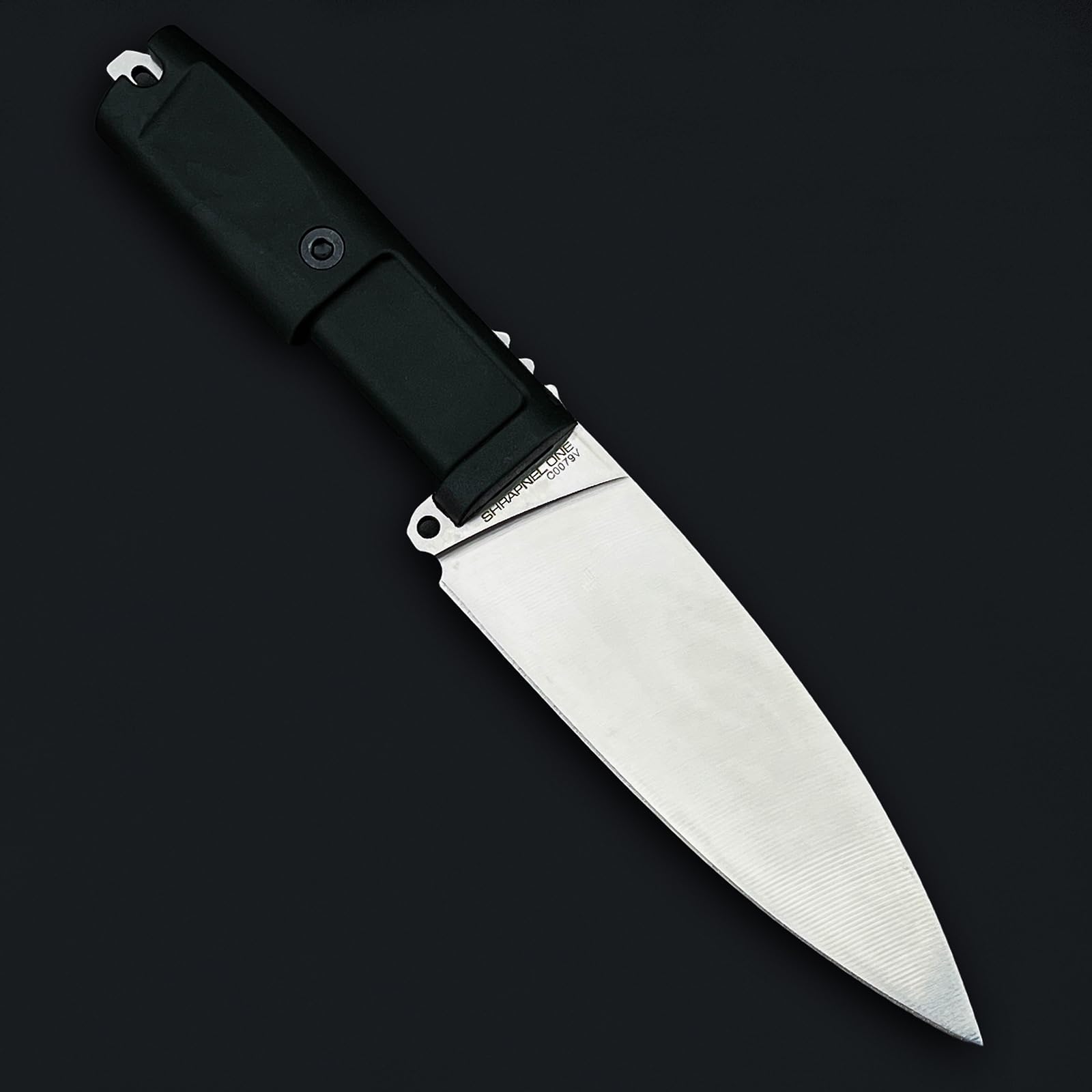 Messer Feststehend, Survival Messer für Trekking Camping, Hergestellt aus 8Cr13Mov Stahl, Full-Tang Ergonomischer Forprene Griff, Geschenke für Männer (Klinge aus rostfreiem Stahl mit schwarzem Griff)