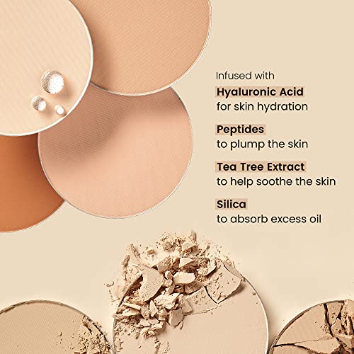 Joah Perfect Complexion Cashmere Powder Foundation, Medium Face Coverage, Matte Finish, Korean Makeup, Compact Design For Oily & All Skin Types, 16 Hour Wear, Medium With Cool Undertones #TOP3