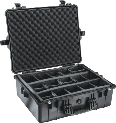 Image of Pelican 1600 Case With Padded Dividers (Black) (1600-004-110)