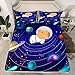 Erosebridal Cute Capybara Bed Sheets for Boys Girls Blue Universe Outer Space Themed Fitted Sheet Lovely Cartoon Funny Capybara Bed Set Galaxy Starry Sky Bedding Set Kawaii Capybara Bedding Twin
