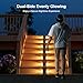 8 Pack Solar Powered Step Lights Outdoor Waterproof LED for Outside Deck Stair Safety Decorative Lamps for Porch, Wall, Fence, Walkway, Yard, Patio, Dual Sided Glow for Enhanced Security Warm White