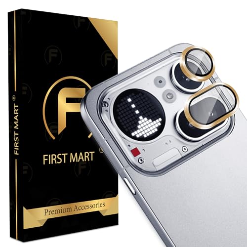 Image of FIRST MART Gold Camera Ring Guard Protector for Nothing Phone 4A Pro | Tempered Glass with Metal Alloy Rings, HD Clear, Scratch Resistant, Case-Friendly | Pack of 1