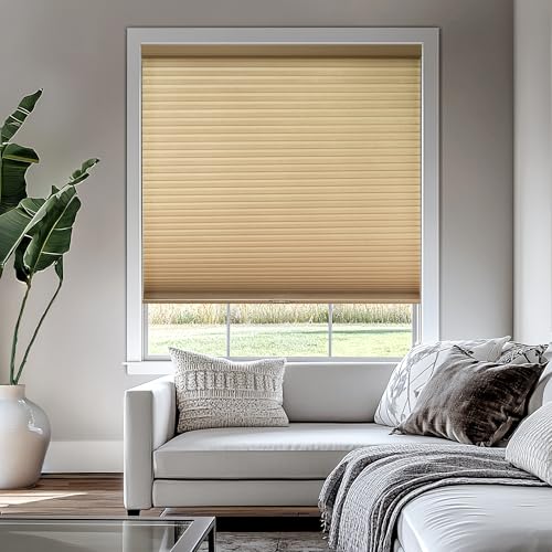 CHICOLOGY Cellular Shades, Window Blinds Cordless, Blinds for Windows, Window Shades for Home, Window Coverings, Cellular Blinds, Door Blinds, Morning Croissant, 28" W X 84" H