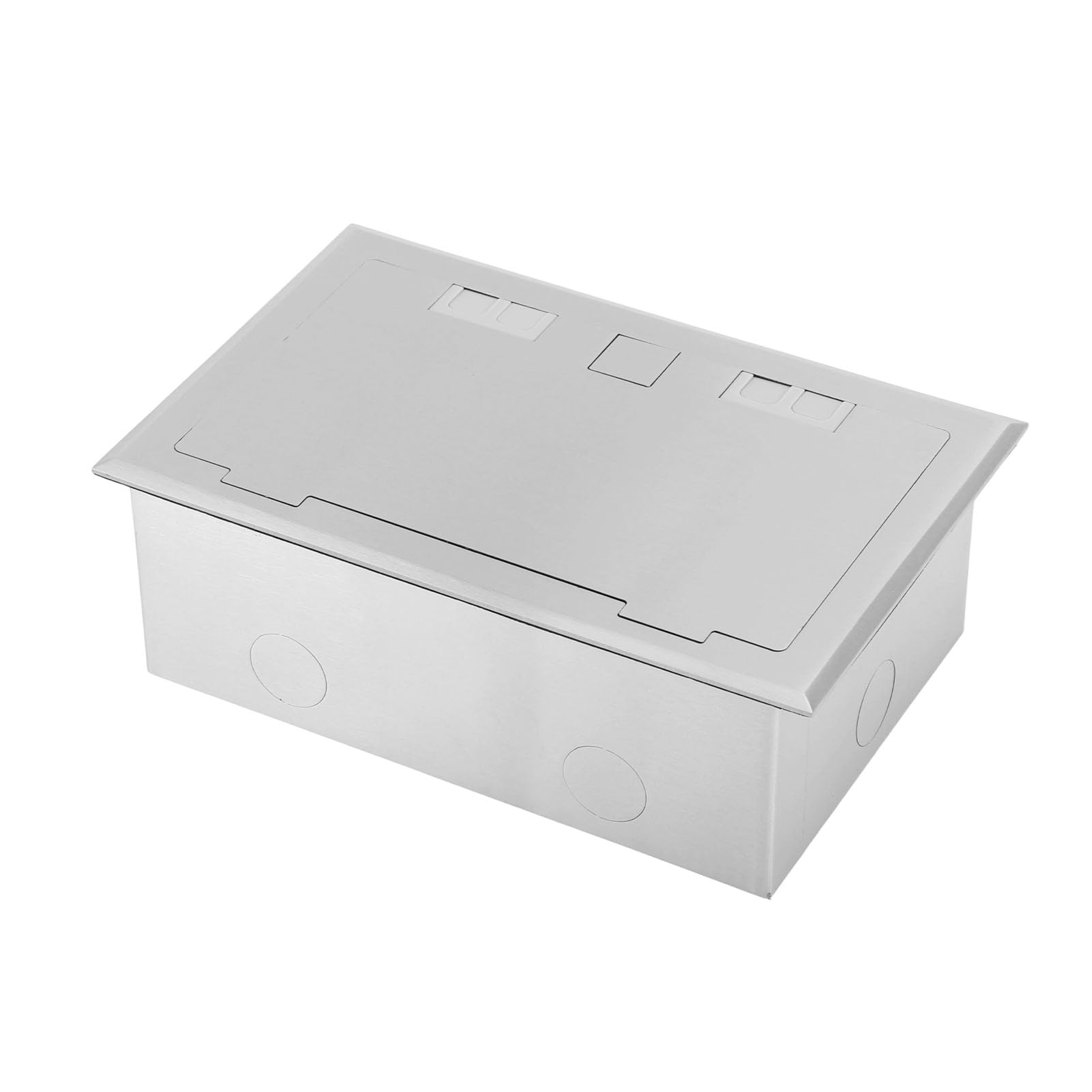 Ausla Presa da Pavimento Kit Scatola di Derivazione da Incasso a Pavimento in Acciaio Inossidabile con 3 Prese Multifunzionali a 3 Poli Presa da Incorporata 16A 4000W per Ufficio, Hotel, Scuola, Casa