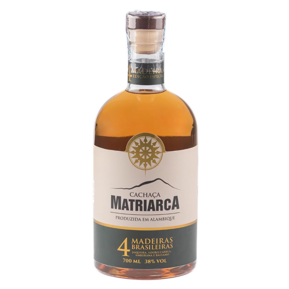 Matriarca Cachaça 4 Madeiras 38% Vol. – Premium Cachaça aus 4 Holzfassreifungen | Komplex & intensiv | Für anspruchsvolle Genießer
