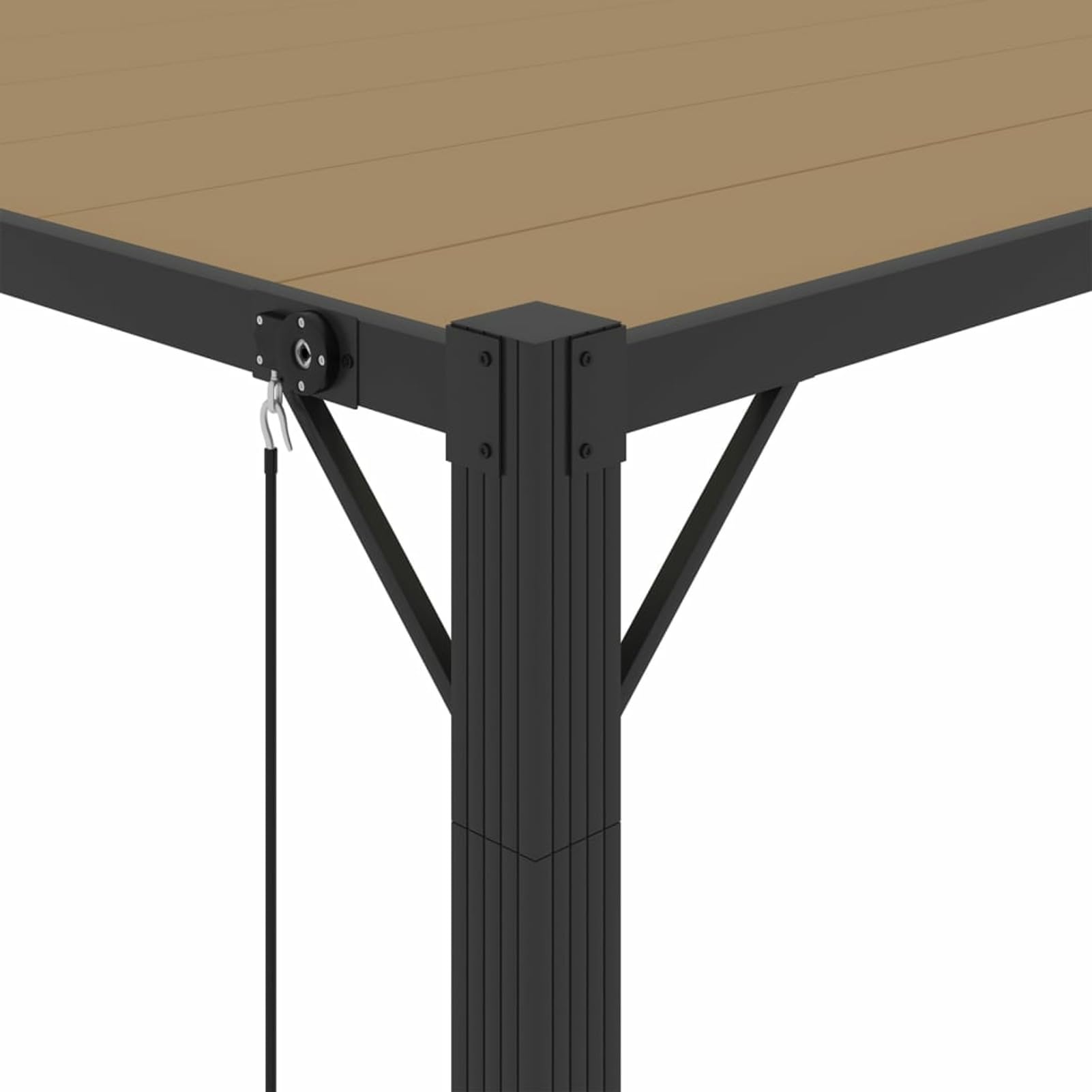Pavillon mit Lamellendach, Gartenpavillon, Pop-Up Partyzelt, Festzelt, Pavillon, Garden Decoration, Canopy Tent, Lagerzelt, 3x4 m Taupe Stoff und Aluminium