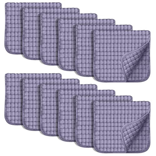 Image of SWEET DOLPHIN 12 Pack Muslin Burp Cloths Large 100% Cotton Hand Washcloths for Baby - Baby Essentials Extra Absorbent and Soft Boys & Girls Milk Spit Up Rags for Newborn Registry - Grey, 20" X10"