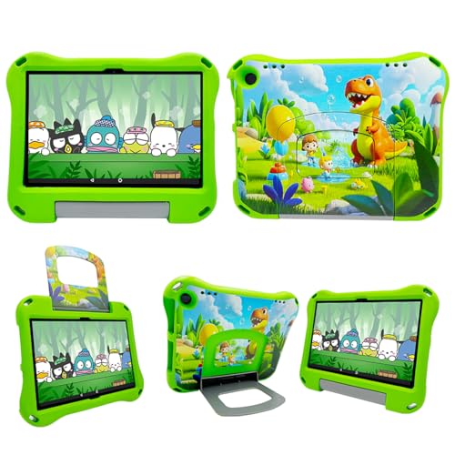 Riaour Case for 10" Tablet Kids,Light Weight Shock Proof Handle Stand Kids Friendly Case.Incompatible with iPad Samsung 10in Tablet. (Green)