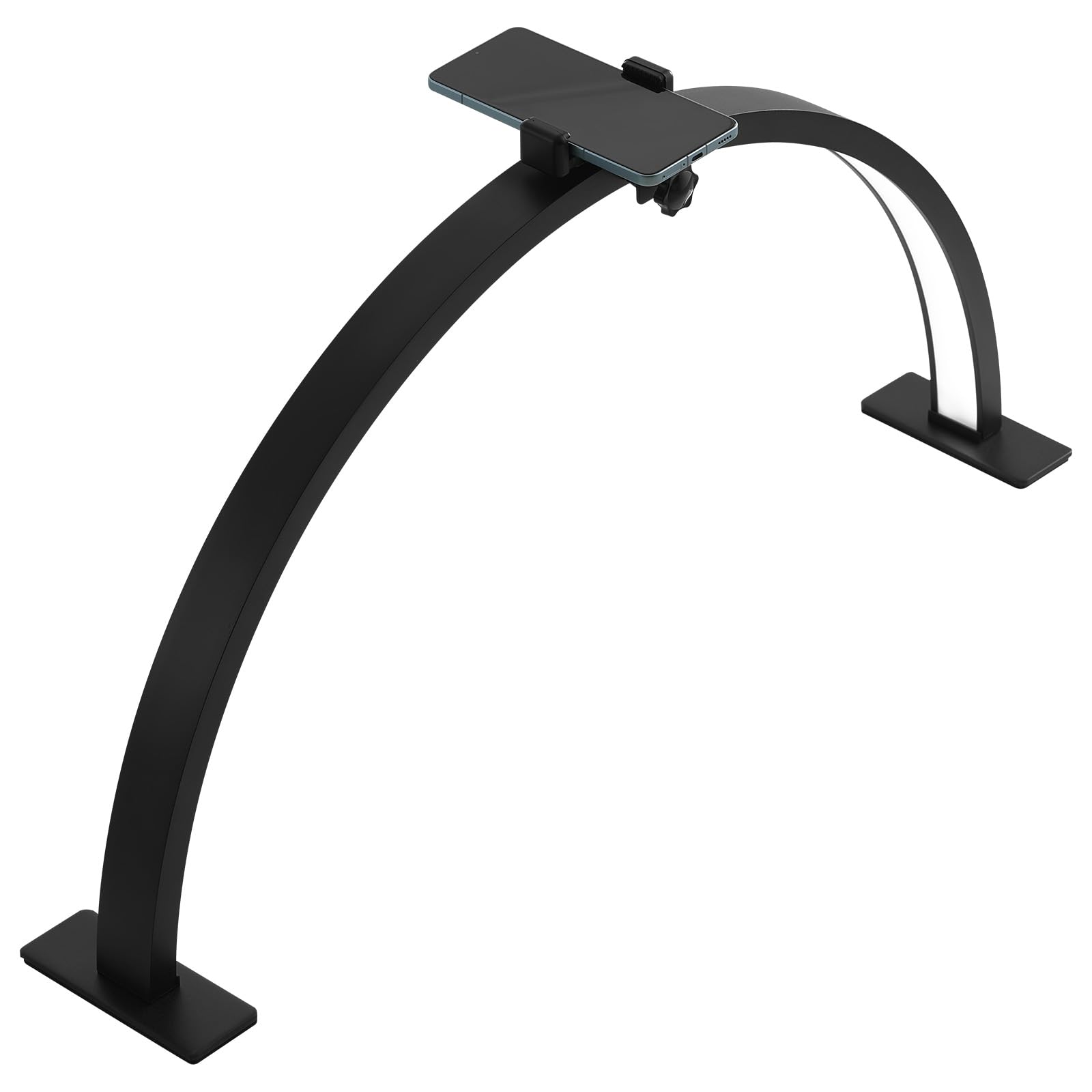 VEVOR Biurkowe światło półksiężyca do paznokci z uchwytem na telefon (30 W, 76 cm długości), lampa do paznokci z regulacją jasności, lampa stołowa LED dla techników paznokci, przedłużenie rzęs