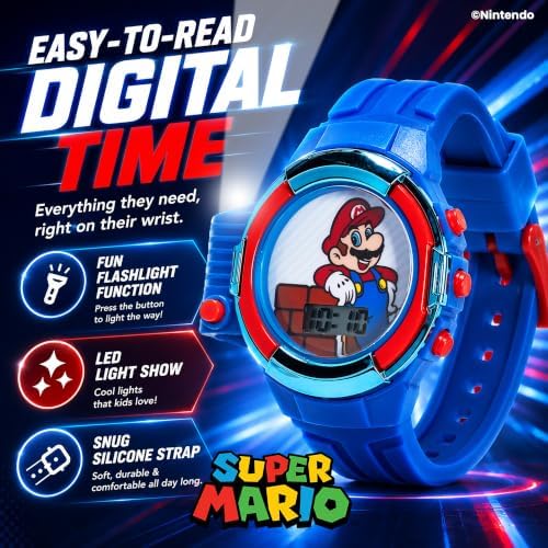 Nintendo Super Mario Kids LCD Watch with Flashlight and Flashing Lights — 사진 3