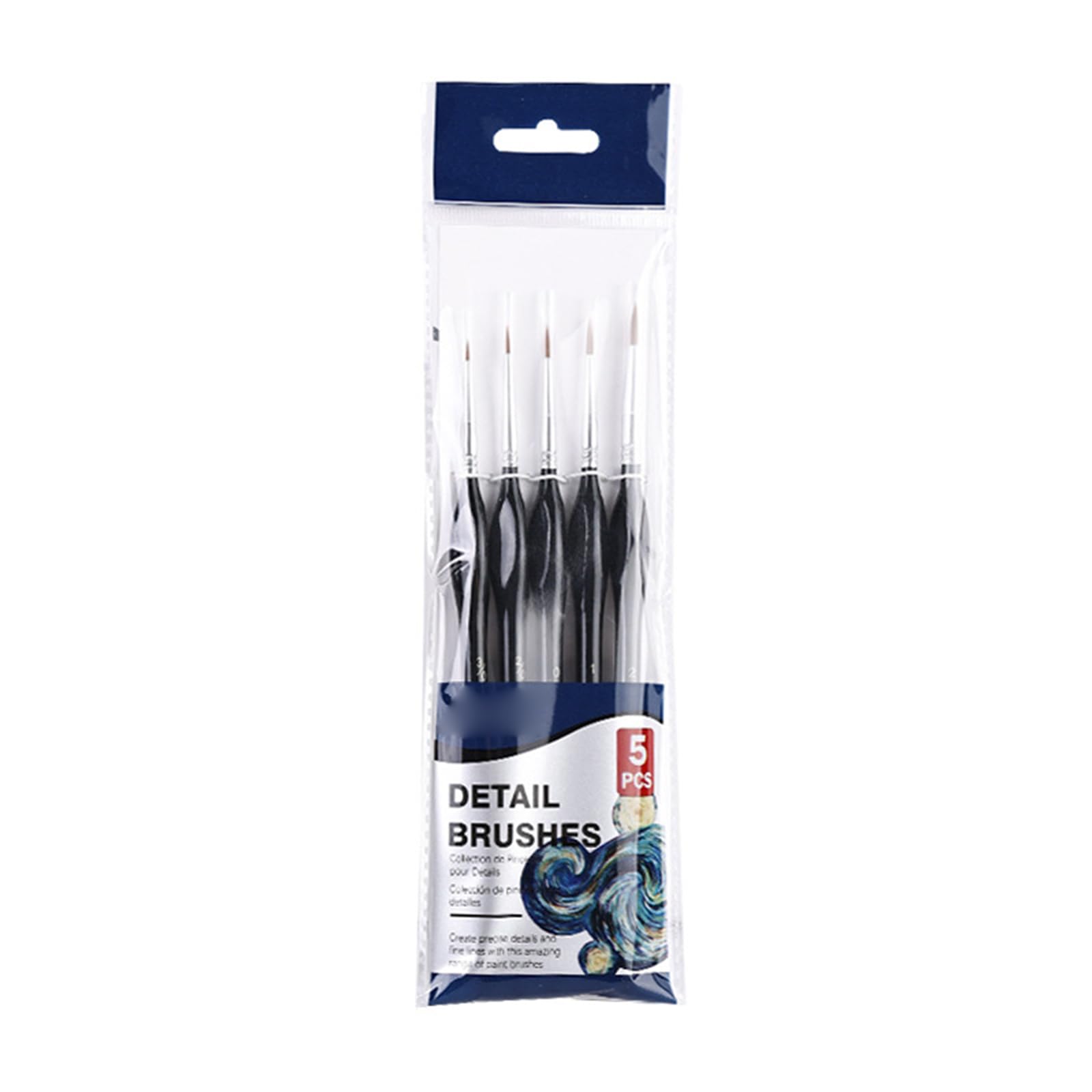 5 Pcs Detail Painting Brushes Miniature Brush Art Supplies Thin for Acrylics Oils Watercolor Fine Thin