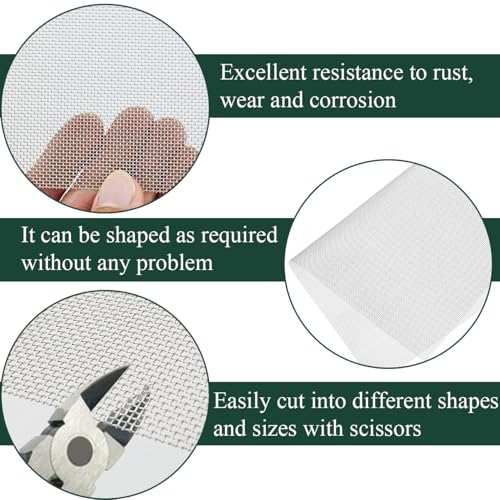 6 PCS Stainless Steel Wire Mesh Sheets, 20 Mesh A5 Rodent Mesh, Rodent Control Metal Insect Woven Fine Mesh Panels, Proofing Meshes for Air Brick Vent Mesh Cover, Home, Kitchen, Garden (15x21cm) - Image 3