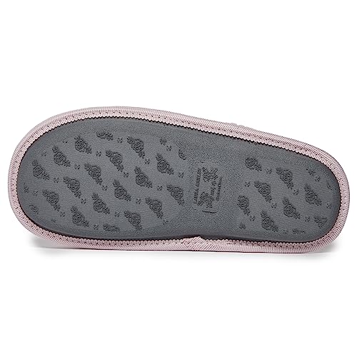 Laura Ashley Womens Plush Memory Foam Scuff Slippers, Fluffy Warm Micro Terry House Shoes, Comfy Slip On Bedroom Slipper3