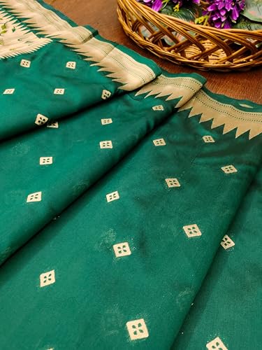Image of DEVANGI Women's Woven Paithani Banarasi Silk Dupatta /Chunni For Women, Floral Print 1 Meter Wide and 2.3 Meter Length Printed Designer Dupatta /Chunni For Girls