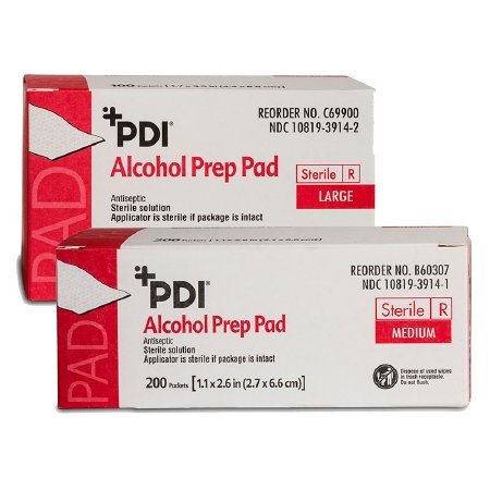 PDI Alcohol Prep Pad Sterile Large Nonwoven Gauze C69900 10 Box(s) 100 /Box