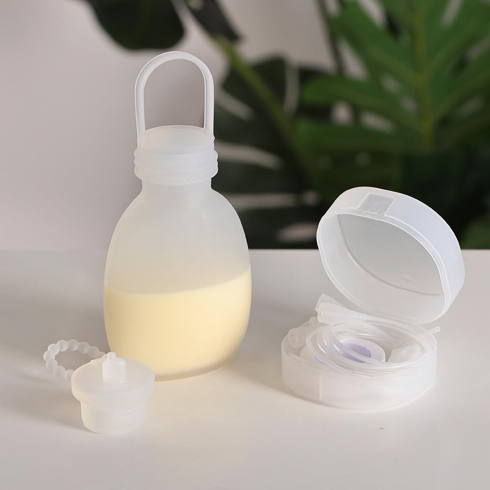 haakaa Set di Tubo di Alimentazione Supplementare e Sacca, Sistema di Allattamento Supplementare per Bambini, SNS Breastfeeding System, Silicone per Alimenti