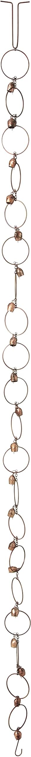 Ancient Graffiti RC-Bell-IR Flamed Copper Bell Rain Chain, 4" x 96" x 4"