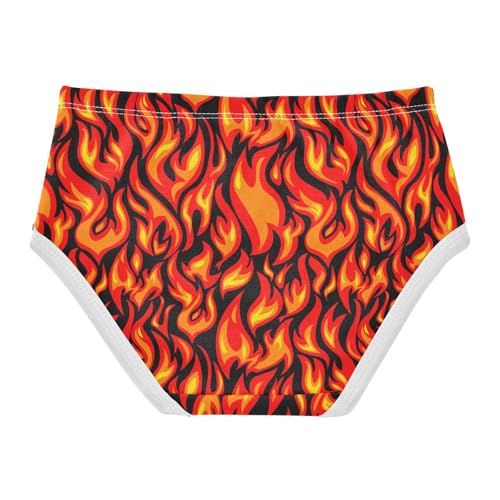 Little Girls' Soft Cotton Underwear Kids Breathable Comfort Flame Panties Briefs Toddler2