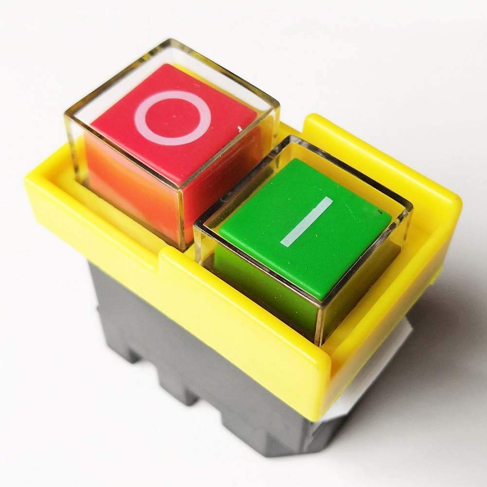 KEDU KJD20-2 Interruttore a Pulsante Elettromagnetico 4 Pin Impermeabile on/off Interruttori a Pulsante con protezione da sovraccarico per utensili elettrici macchina attrezzatura 250V 10(8)A