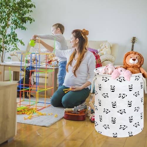 Image of Round Laundry Basket Storage Bins Nursery Hamper Gift Baskets for Home,Office,Home Decor