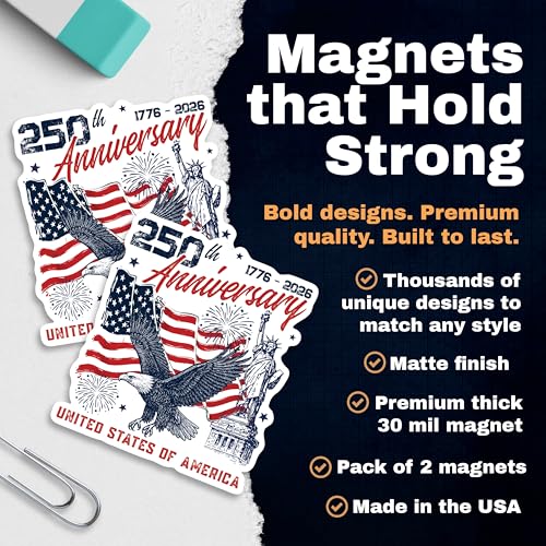 2 Pack Imanes Decorativos Eagle USA 250 Años 5" miniatura 3