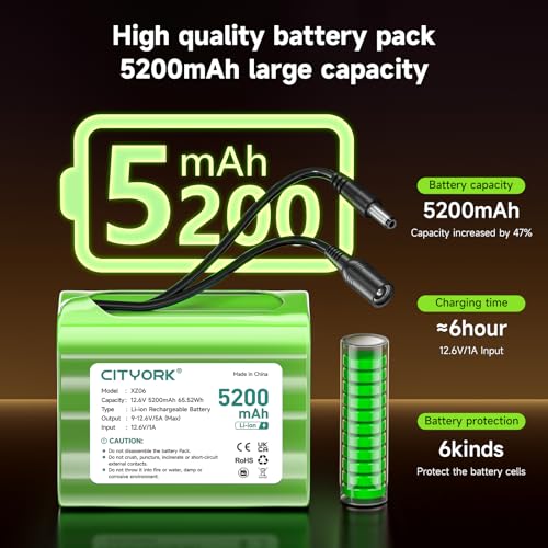 Batería recargable 12,6V de alta capacidad 5200mAh para videocámaras 2