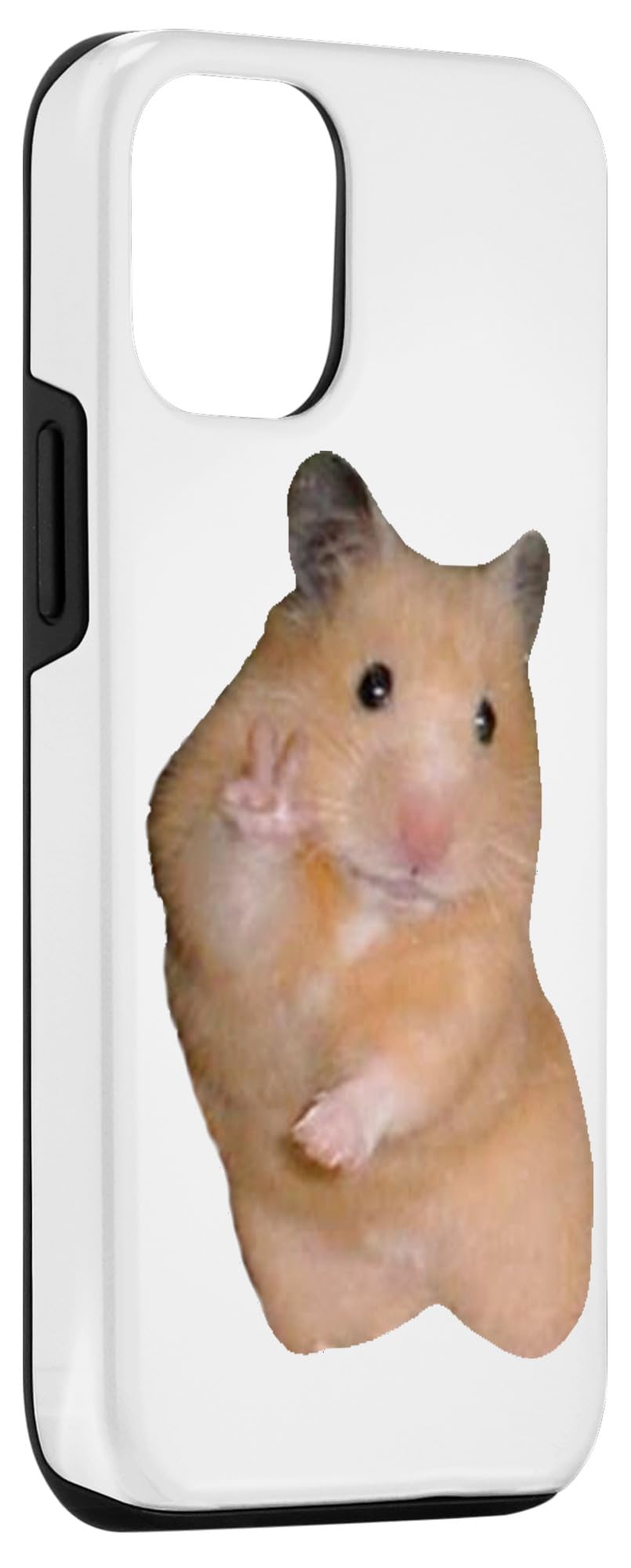 Amazon.co.jp: ハムスターミーム ピースサイン付き スマホケース