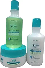 Kit Detox Grankéra - Pré-Shampoo Esfoliante, Shampoo Terapia, Bálsamo Condicionador 300ml.