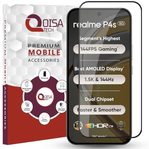 Image of Premium Tempered Glass Screen Protector Guard For Realme P4s 5G (6.78 Inch, Pack of 1) | Edge to Edge Coverage With Easy to installation kit