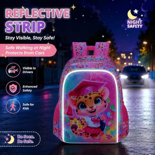 Image of AGSDON 3PCS Backpacks for Girls, 16 inch Elementary Kids Backpack Preschool School Bookbags and Lunch Box
