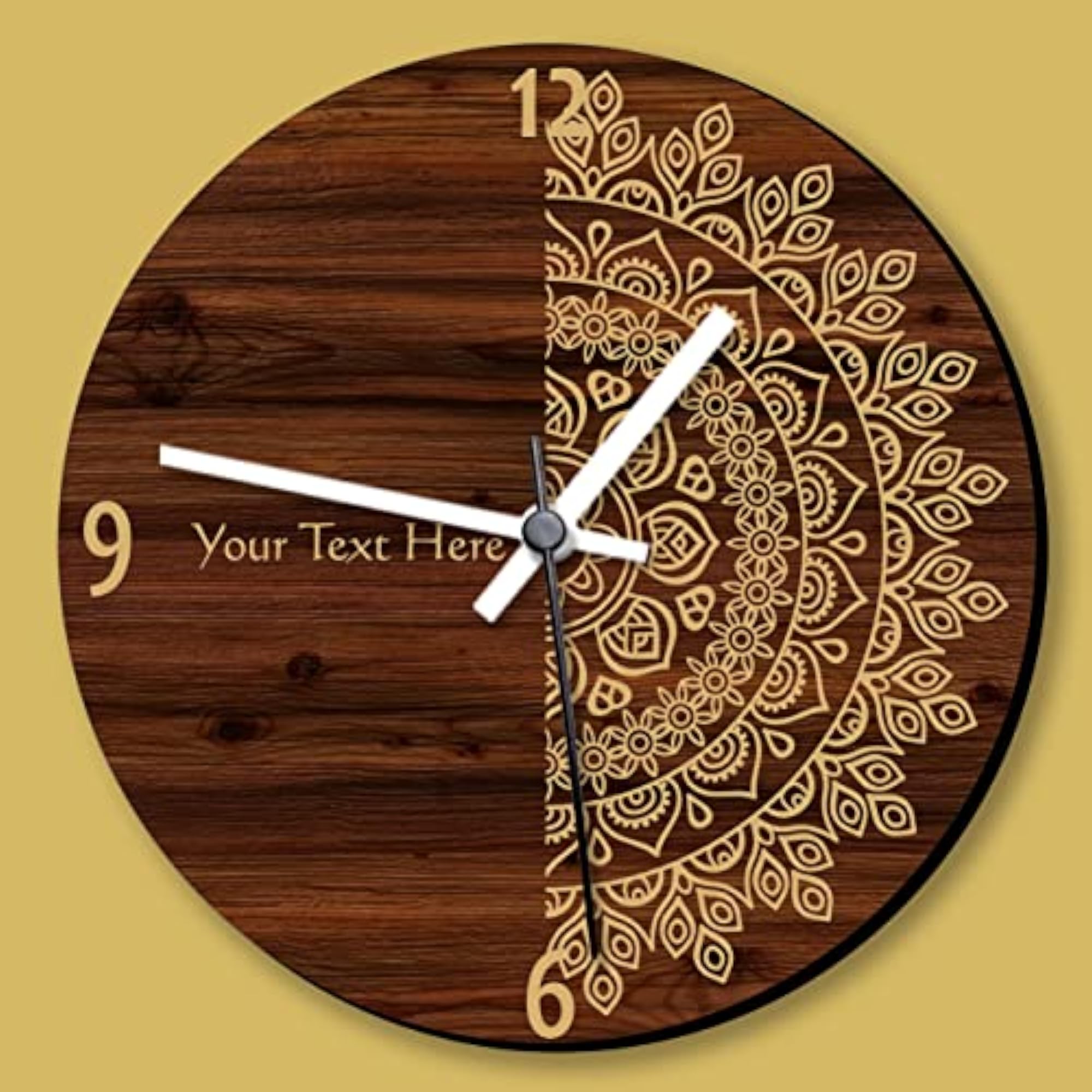 Customized Wooden UV Printed Designer Wall Clock, Unique Gift